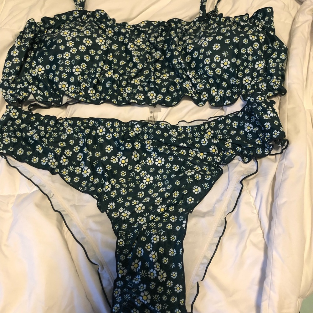 Green Floral Bikini 4X